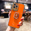 SearchFindOrder Cellphone Accessories for iPhone 7 / Orange Luxury Electroplated iPhone Case with Built-In Stand