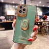 SearchFindOrder Cellphone Accessories for iPhone XS Max / Light Green Luxury Electroplated iPhone Case with Built-In Stand