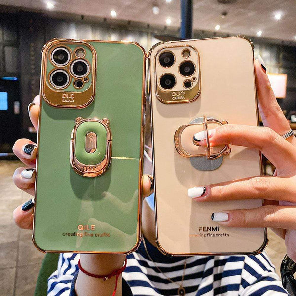 SearchFindOrder Cellphone Accessories Luxury Electroplated iPhone Case with Built-In Stand