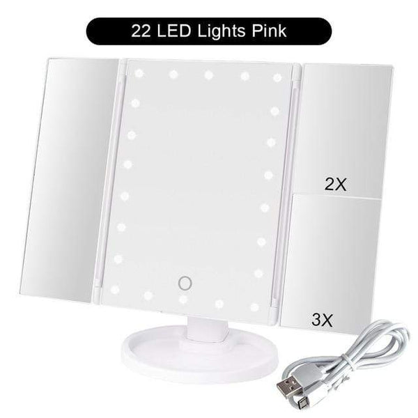 SearchFindOrder China / White Portable Magnifying Tri Fold Makeup Mirror