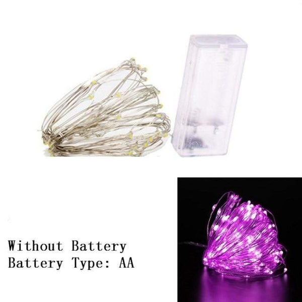 SearchFindOrder christmas Dianchihe Pink / 1m 10Led LED Copper Wire Garland Decoration Lights