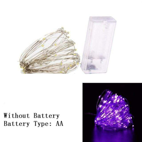SearchFindOrder christmas Dianchihe Purple / 2m 20Led Copper Wire Battery Box  LED Garland Decoration