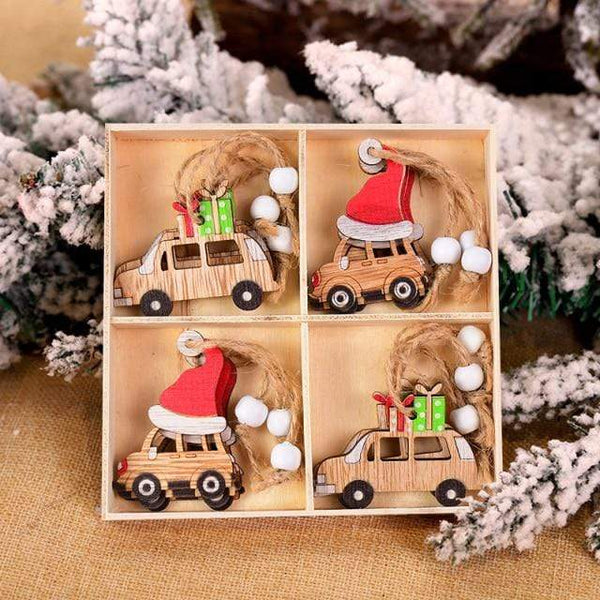 SearchFindOrder christmas Set10 Wooden Christmas Tree Pendant Ornaments (12pcs)