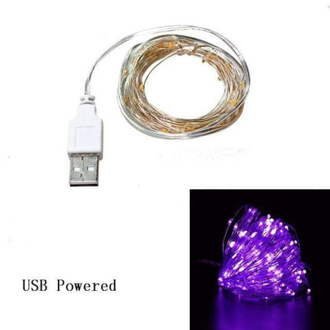 SearchFindOrder christmas USB Purple / 2m 20Led LED Copper Wire Garland Decoration Lights