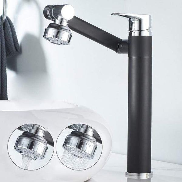 SearchFindOrder Chrome with Black High Tall (30cm/11.8 Inch) Multi Directional 360° Super Faucet