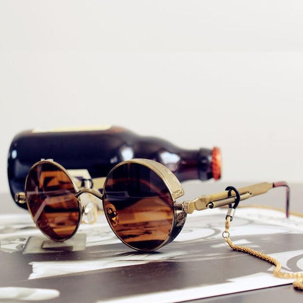 SearchFindOrder COLOR-21 / Glasses Retro Round Classic Gothic Steampunk Sunglasses (UV400)