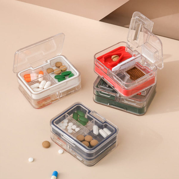 SearchFindOrder Crushing pill box cutting machine portable small mini slicer pill cutter divider storage box pill box cutting piece organizer