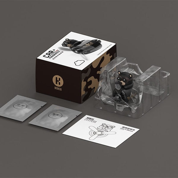 SearchFindOrder Cute Bear Pilot Car Air Freshener with Rotating Propeller