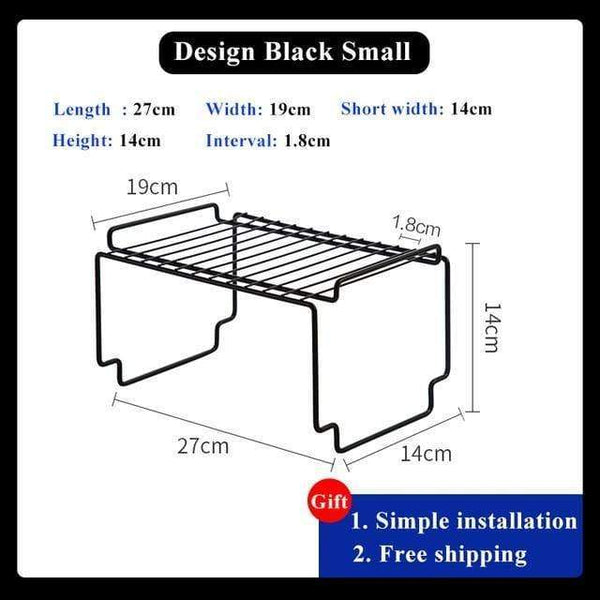 SearchFindOrder Design black-S Adjustable Holders Metal Racks For Kitchen Cabinet Organizer