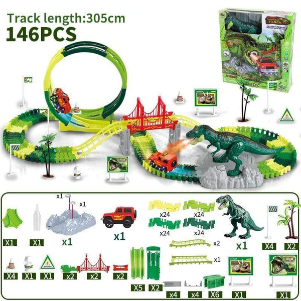 SearchFindOrder Dinosaur 360° Loops Railway Track Set