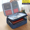SearchFindOrder Double Zipper Blue Multifunction Document Bag with Lock