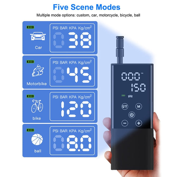 SearchFindOrder Electric LED Display Touchscreen 150PSI Rechargeable Air Compressor