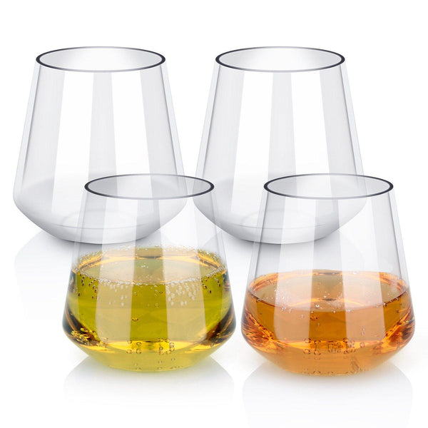 SearchFindOrder Elegant Stemless Shatterproof Tritan Plastic Wine Cups