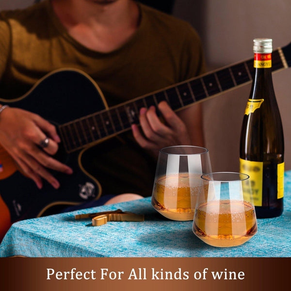 SearchFindOrder Elegant Stemless Shatterproof Tritan Plastic Wine Cups