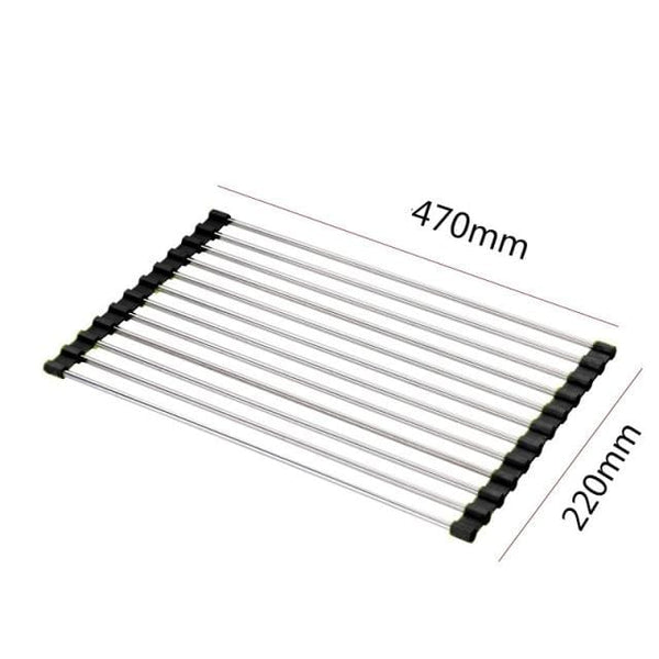SearchFindOrder F-470X220MM Multipurpose Stainless-Steel Roll-up Drying Rack