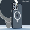 SearchFindOrder For iPhone14 Pro Max / Silver Black Shockproof Metal Cellphone Ring Holder Case