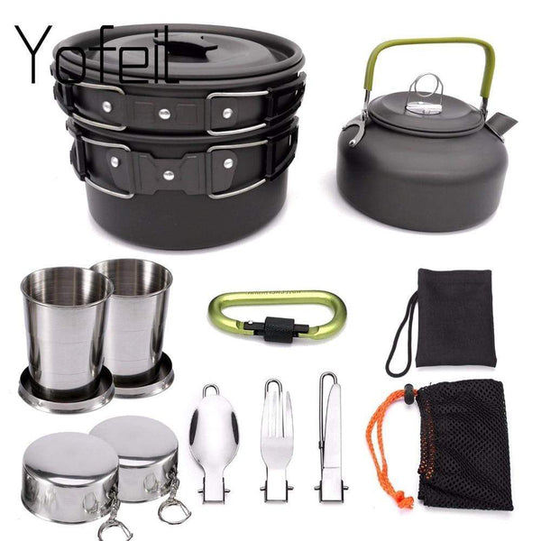 SearchFindOrder Full Set Outdoor Pots Pans Camping Cookware