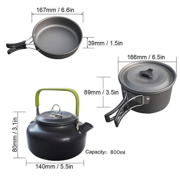SearchFindOrder Full Set Outdoor Pots Pans Camping Cookware