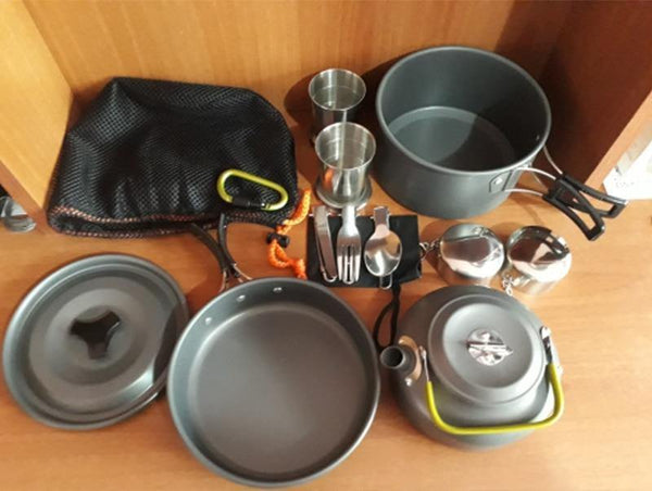 SearchFindOrder Full Set Outdoor Pots Pans Camping Cookware