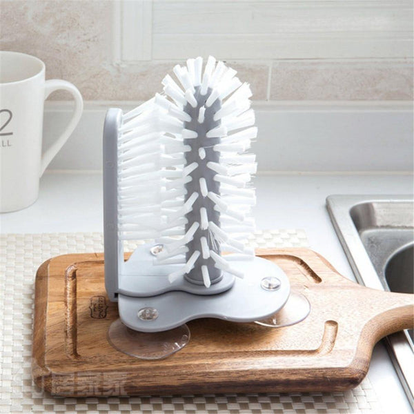SearchFindOrder Glass Washer with Double Sided Bristle Brush