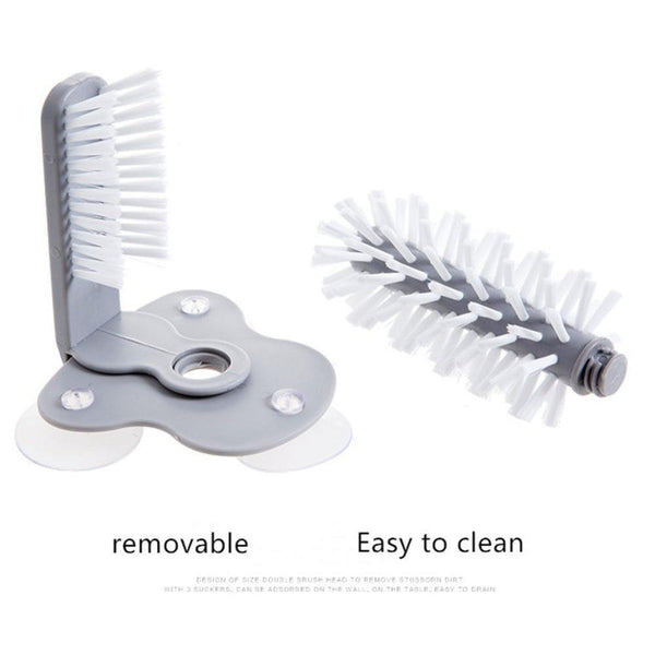 SearchFindOrder Glass Washer with Double Sided Bristle Brush