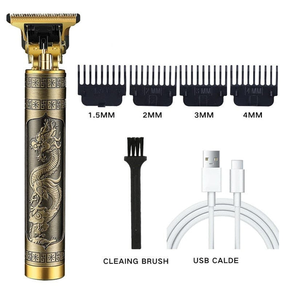 SearchFindOrder Gold Metal Dragon Professional Hair Trimmer with LCD Display