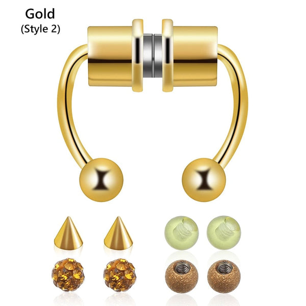 SearchFindOrder gold style2 Magnetic Nose Hoop Ring
