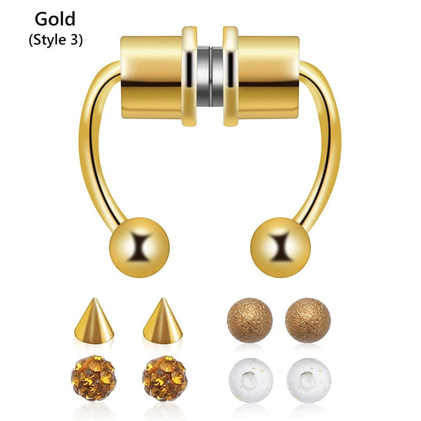 SearchFindOrder gold style3 Magnetic Nose Hoop Ring