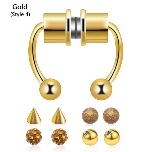 SearchFindOrder gold style4 Magnetic Nose Hoop Ring