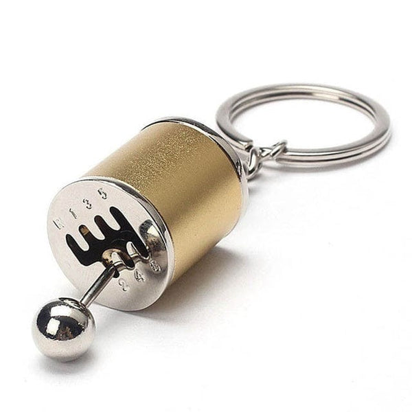 SearchFindOrder Golden Six-Speed Manual Shift Keychain