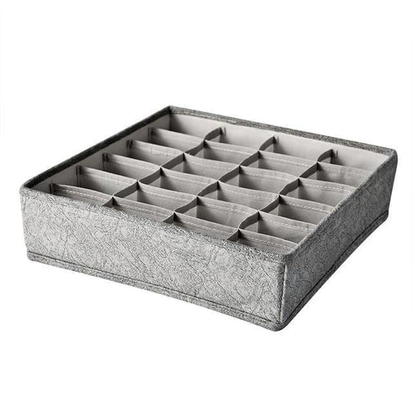 SearchFindOrder Gray 24 Grids Foldable Drawer Storage Box Organizer