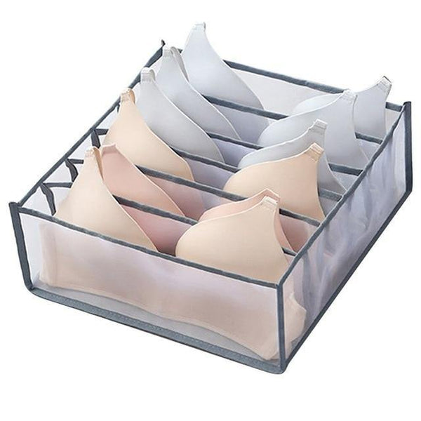SearchFindOrder Gray 6 Grids Foldable Drawer Storage Box Organizer