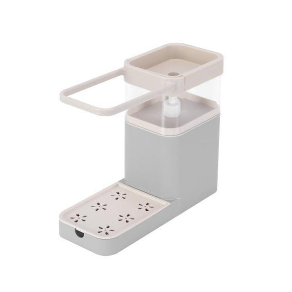 SearchFindOrder Gray Kitchen Storage Shelf 3-in-1 Soap Dispenser Towel Rack