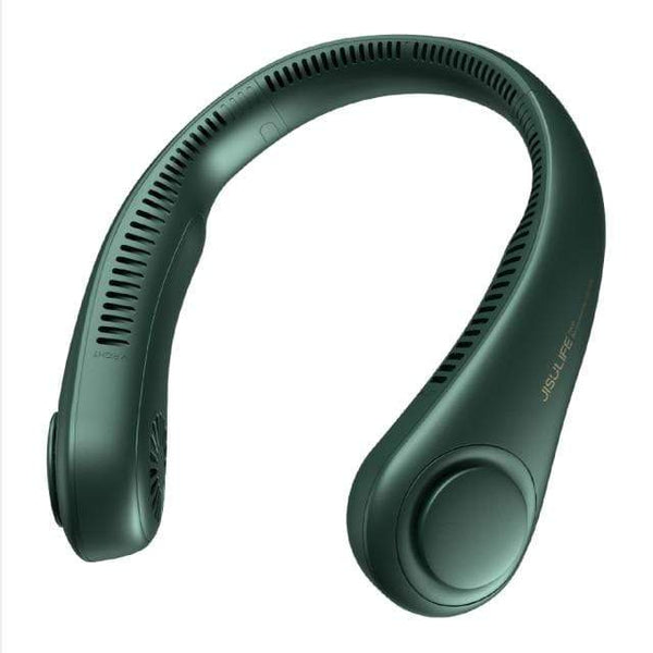 SearchFindOrder Green Portable Bladeless USB Rechargeable Cooling Neck Fan