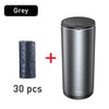 SearchFindOrder Grey with 30 Bags Alloy Car Trash Bin (90 Bags)