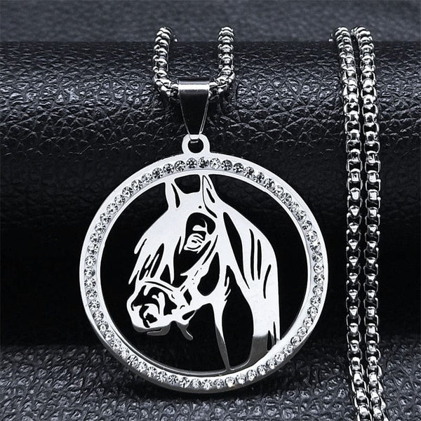 SearchFindOrder H 60cm BOX SR Unisex Stainless Steel Horse Head Pendant Necklace Ring and Key Chain
