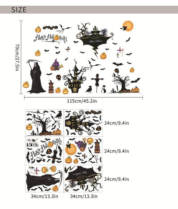 SearchFindOrder halloween Horror Halloween Decoration Double Sided Removable Wall and Window Decals