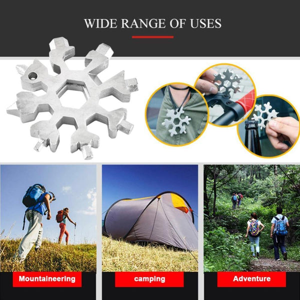 SearchFindOrder Hand Tools 18-in-1 Stainless Steel Snowflake Multifunctional Tool