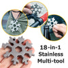 SearchFindOrder Hand Tools 18-in-1 Stainless Steel Snowflake Multifunctional Tool