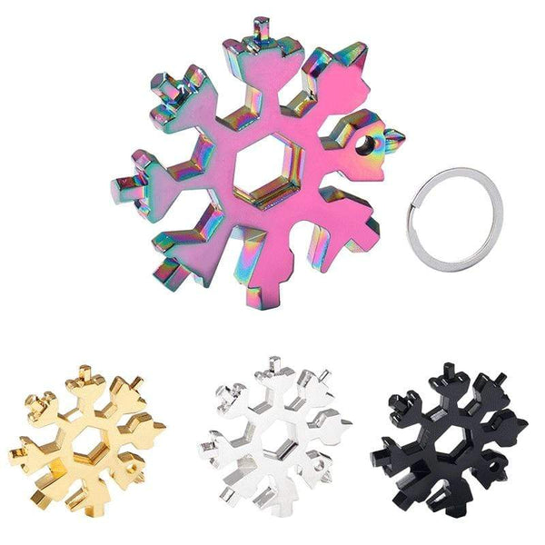SearchFindOrder Hand Tools 18-in-1 Stainless Steel Snowflake Multifunctional Tool