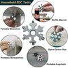 SearchFindOrder Hand Tools 18-in-1 Stainless Steel Snowflake Multifunctional Tool