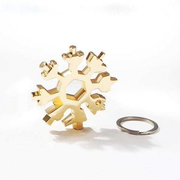 SearchFindOrder Hand Tools Golden 18-in-1 Stainless Steel Snowflake Multifunctional Tool