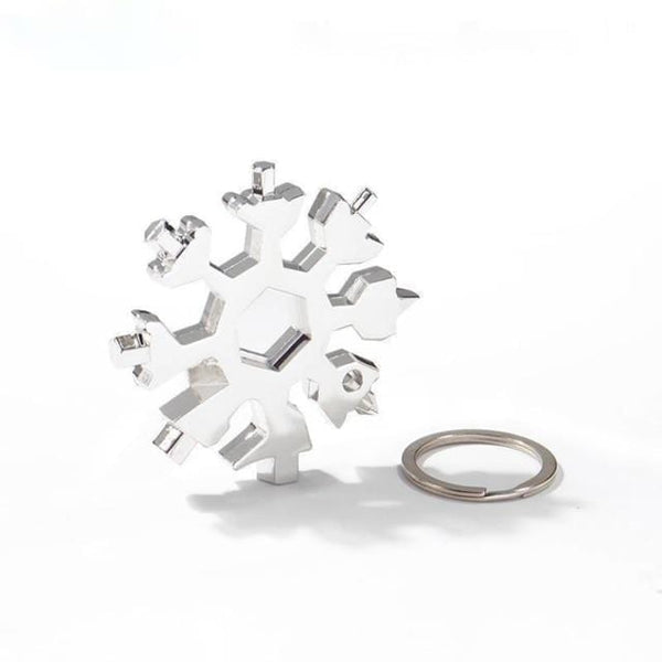 SearchFindOrder Hand Tools Silver 18-in-1 Stainless Steel Snowflake Multifunctional Tool