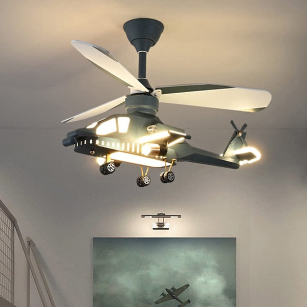 SearchFindOrder Helicopter Ceiling Fan With Led Lights and Remote
