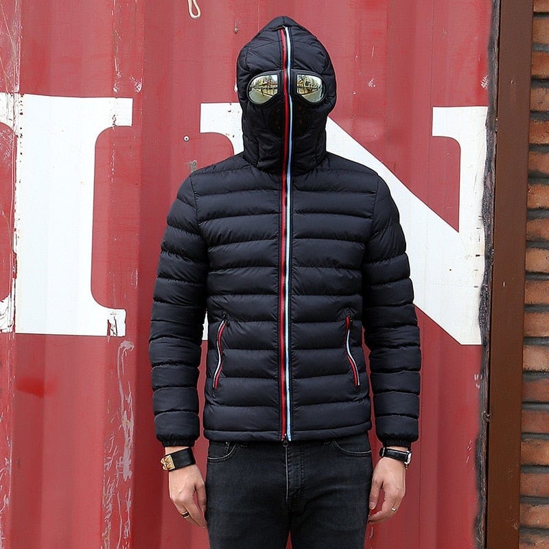 jackets with goggles on hood Hooded Winter Jacket with Glasses – SearchFindOrder