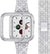 SearchFindOrder Jewelry & Watches Silver-Case / 38mm Women Bling Diamond Strap With Case for Apple Watch