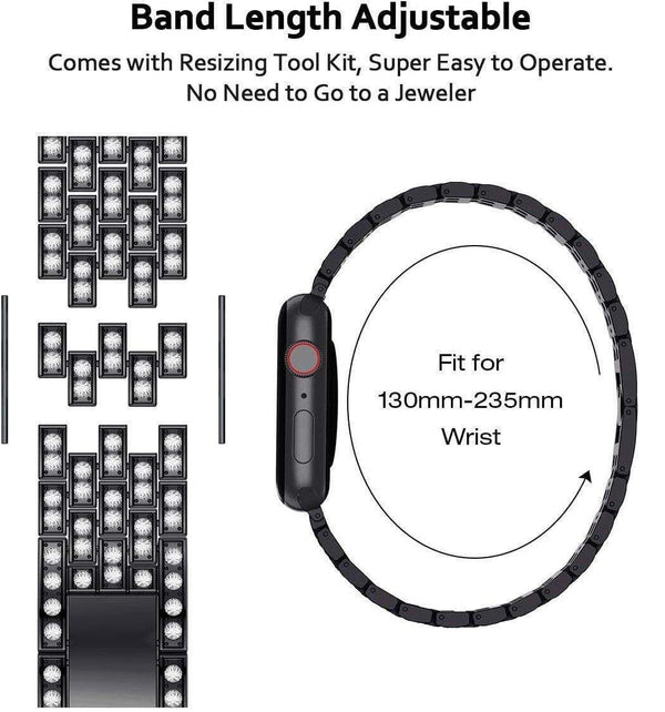 SearchFindOrder Jewelry & Watches Women Bling Diamond Strap With Case for Apple Watch