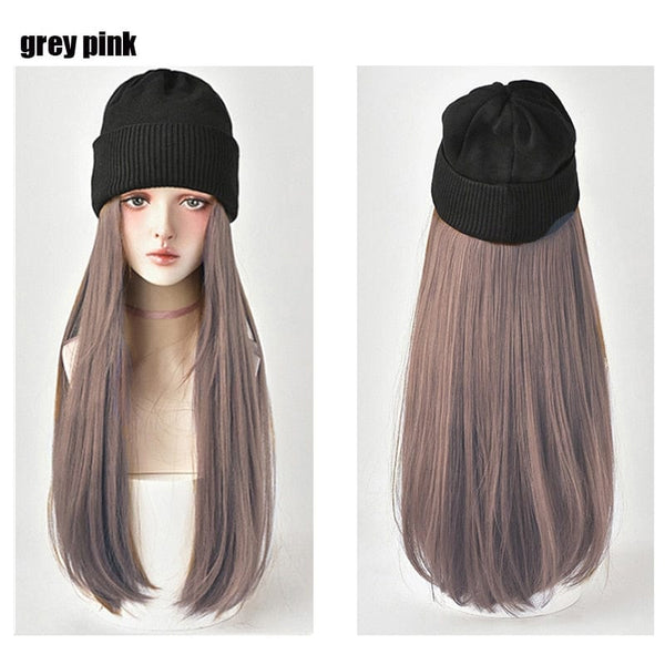 SearchFindOrder Knitted Long Hair Wig Beanie
