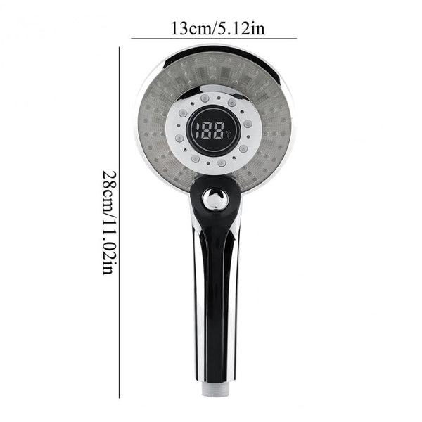 SearchFindOrder LED Color Shower Head with Temperature Display