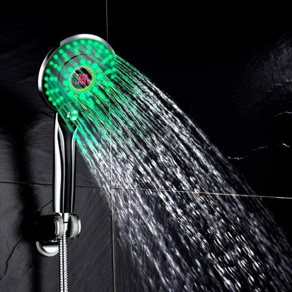 SearchFindOrder LED Color Shower Head with Temperature Display